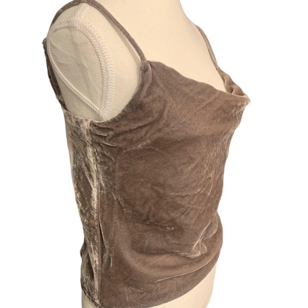 Banana Republic NWT Velvet Slip Skirt & Cowl Cami in Brown XS… - Picture 5 of 12